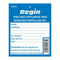 Regin Gas Appliance Serviced Tag (8) REGP05