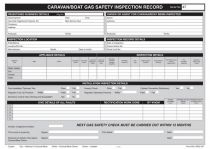Regin Caravan / Boat Gas Inspection Record Pad REGP47